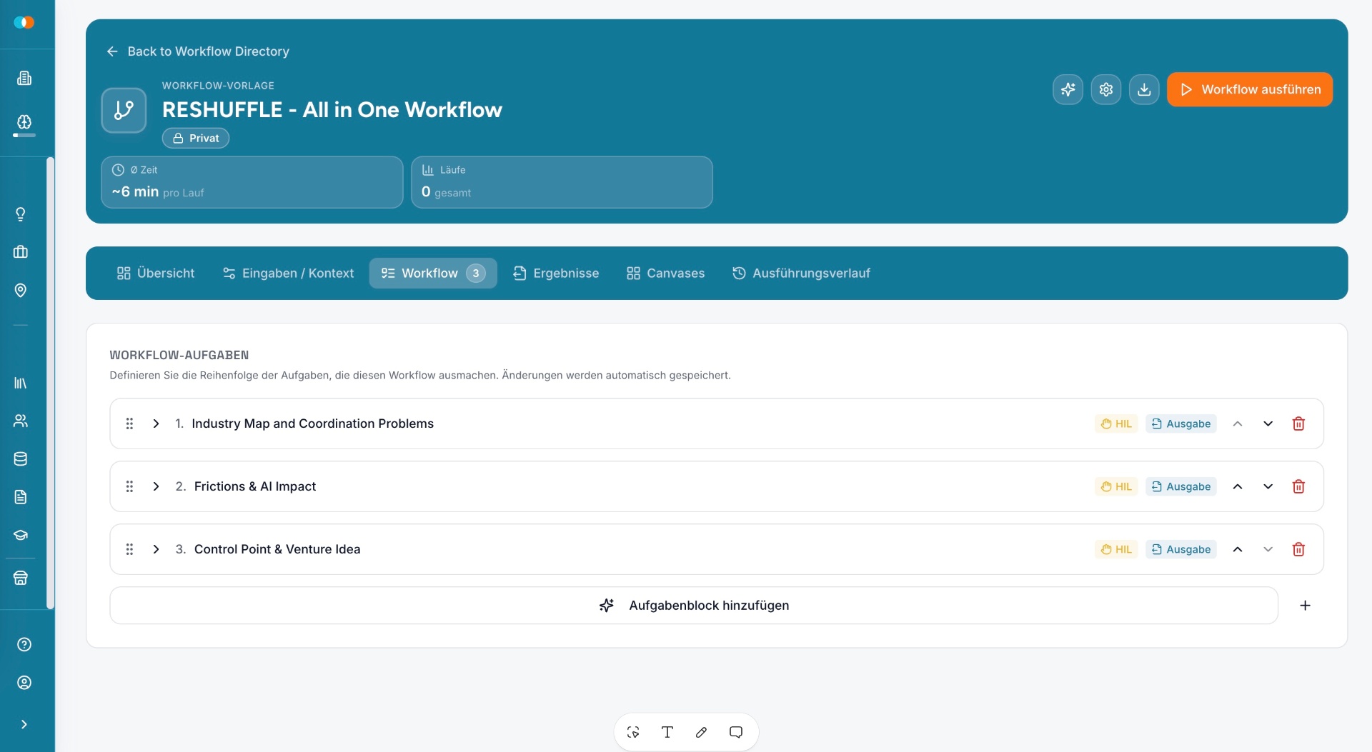 Reshuffle Workflows