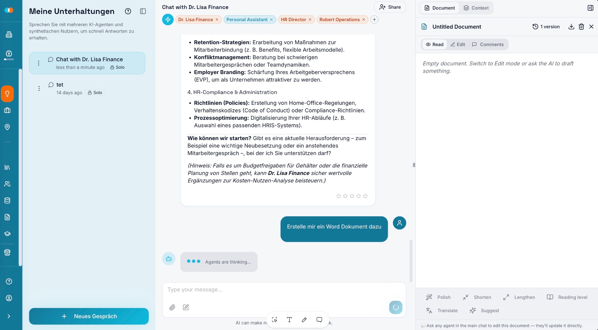 Multi-Expert Chats