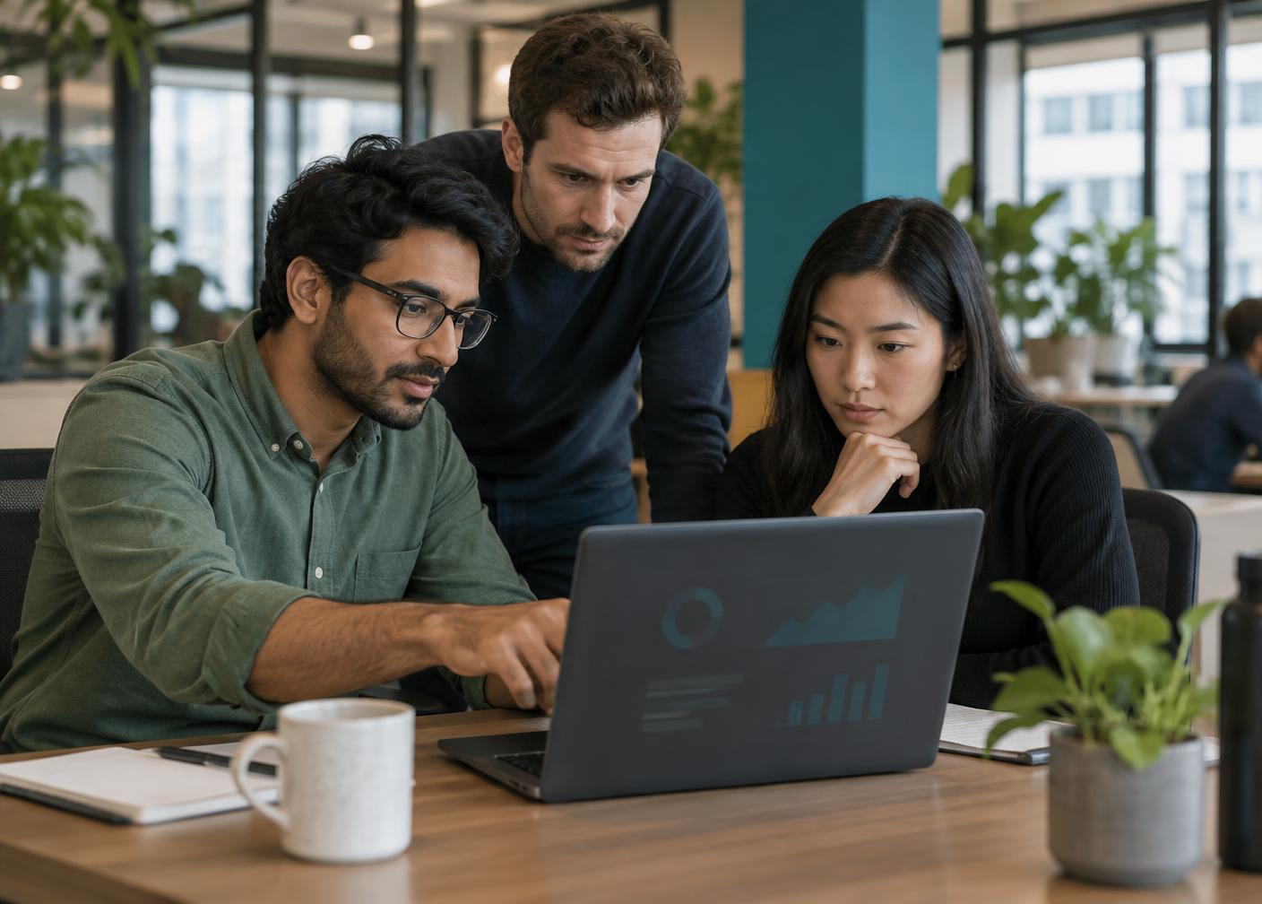 Team arbeitet gemeinsam an einem Prototyp